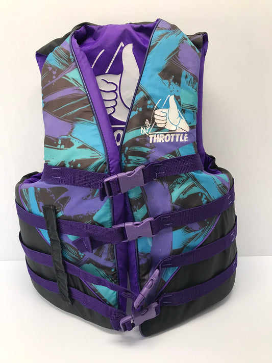 Life Jacket Ladies Size Small - Medium Full Throttle Purple Teal