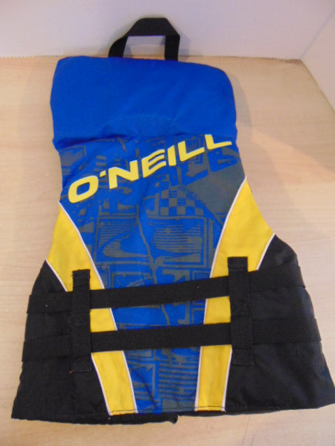 Life Jacket Child Size 60-90 lb Youth O'Neill Blue Black Yellow Mint Condition