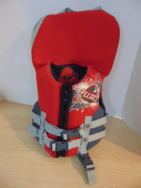 Life Jacket Child Size 20-30 Lb Infant Fluid Red Grey Neoprene With Crotch Strap