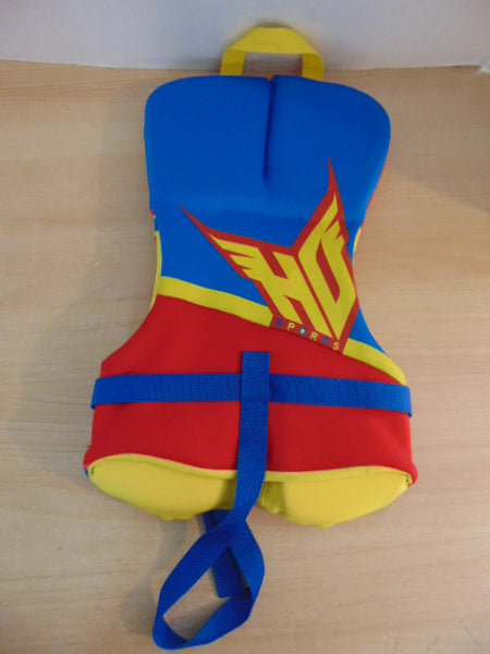 Life Jacket Child Size 20-30 lb Infant HO Yellow Red Multi Neoprene Excellent