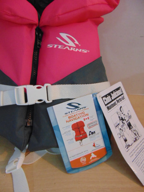 Life Jacket Child Size 20-30 lb Infant Stearns Pink Grey NEW WITH TAG