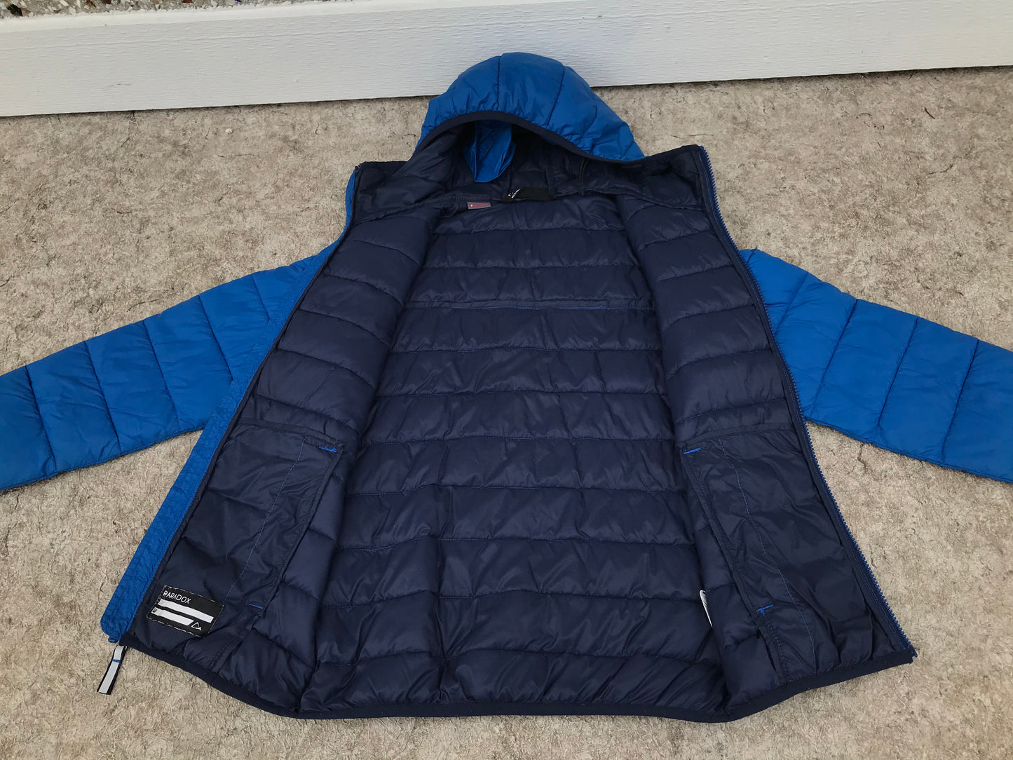 Light Coat Child Size 10-12 Paradox Down Like Filling Maring Blue Jacket Excellent