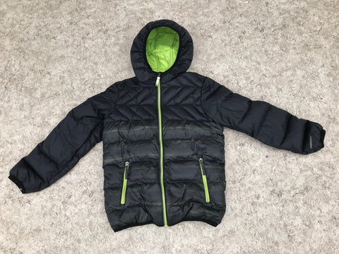 Light Coat Child Size 7-8 Paradox Down Like Filling Black and Lime With Pack Bag Attached Excellent