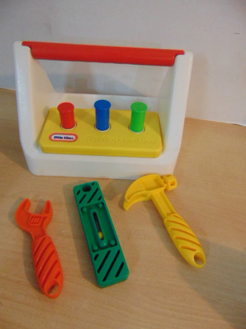 Little Tikes Vintage 1980's Tool Box Hammer and Nail Set With Tools RARE