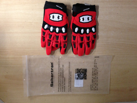 Motocross BMX Dirt Bike NEW Dirt Paws Gloves Seibertron Men's Medium Black Red