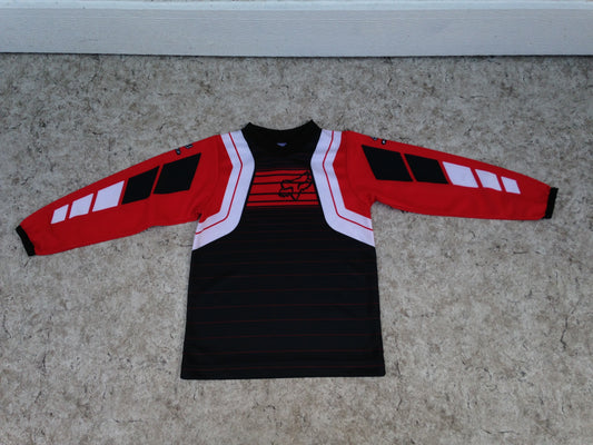 Motocross BMX Dirt Bike Jersey Child Size 4 Fox  Black Red Excellent