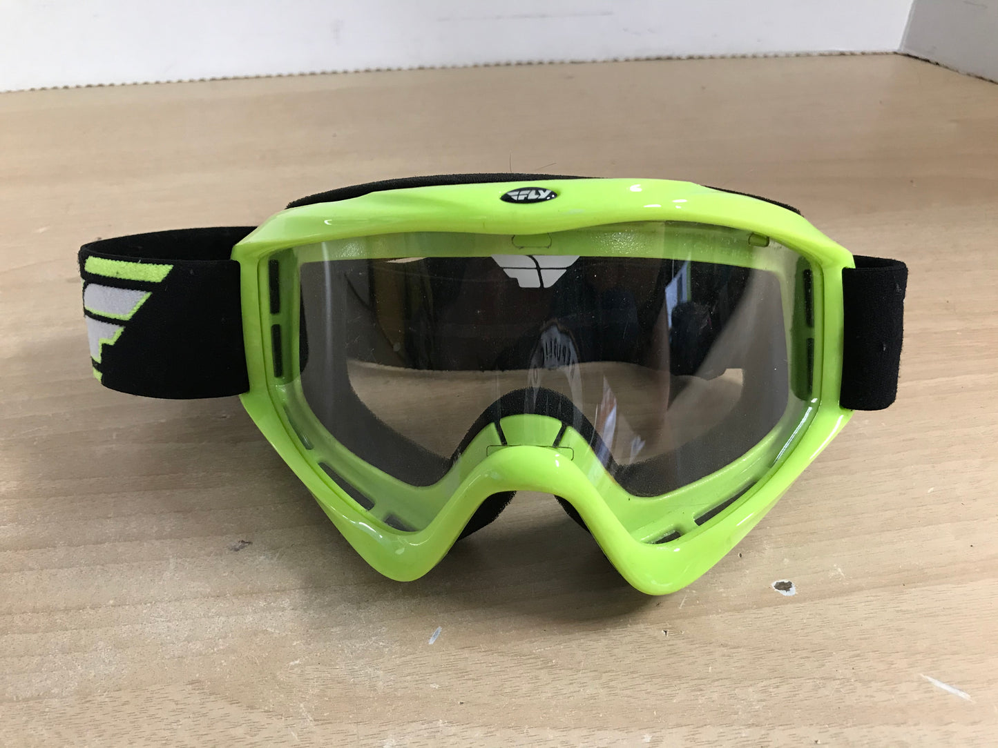 Motocross BMX Dirt Bike Goggles Fly Lime Black Adult Size