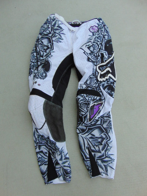 Motocross BMX Dirt Bike Pants Ladies Size 7-8  Fox Black White Purple As New