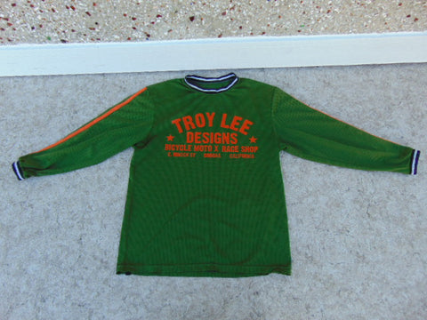 Motocross BMX Dirt Bike Jersey Child Size 14 Troy Lee Designs Olive Orange Excellent