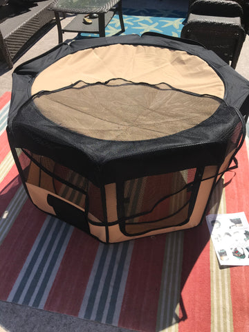 My Little Pet Shop Pack and Go Pop Up 50 inch Play Yard Play Pen for Pets Zip In Solid Top or Air Flow Top Side Door NEW IN Pack