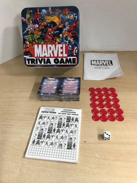 Game Marvel Super Hero Trivia Game in Tin Vintage 2001 Complete Excellent