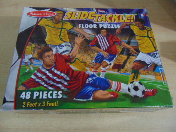 Child Jigsaw Puzzle 48 pc Melissa and Doug Jumbo Floor Puzzle Slide Tackle Soccer