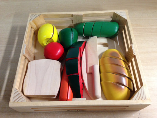 Melissa and Doug Cutting Play Wood Food Excellent As New