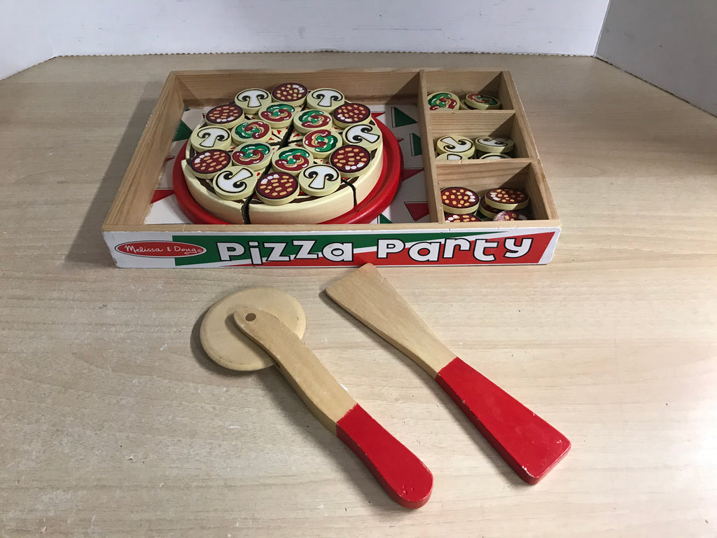 Melissa and Doug Wood Pizza Play Food Velcro Set KidsStuffCanada