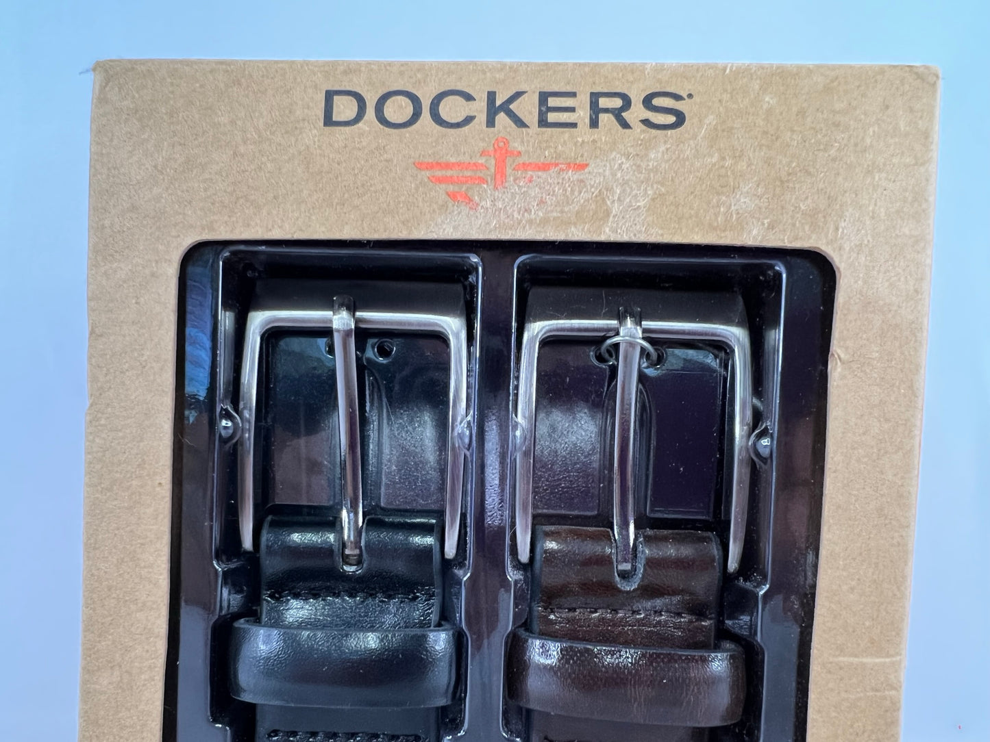 Men's Dockers Genuine Leather Set of 2 Dress Belts Size Large 38-40 Waist New In Box