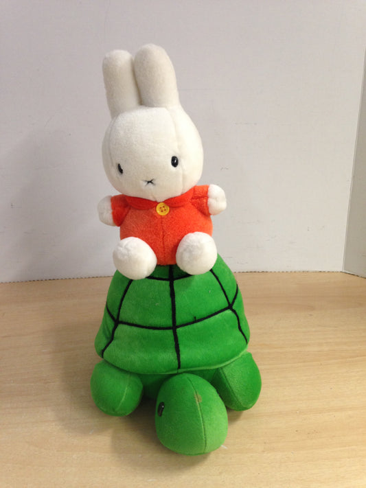 Miffy Vintage Bunny Plush On Turtle Large Musical Wind Up RARE