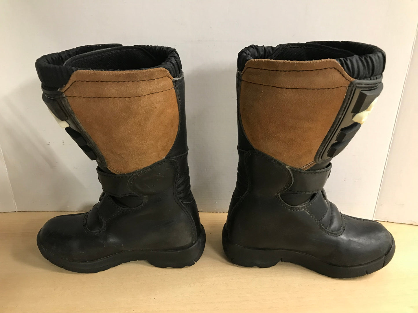 Motocross BMX Dirt Bike Bike Boots Fox Child Size 1 Black Excellent Top Buckle On Both  Removed For Velcro Only