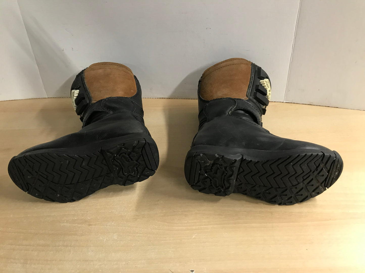 Motocross BMX Dirt Bike Bike Boots Fox Child Size 1 Black Excellent Top Buckle On Both  Removed For Velcro Only