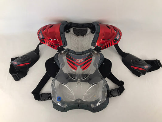 Motocross BMX Dirt Bike Bike Child Size 12 Fox Chest Pad Red Black Clear As New