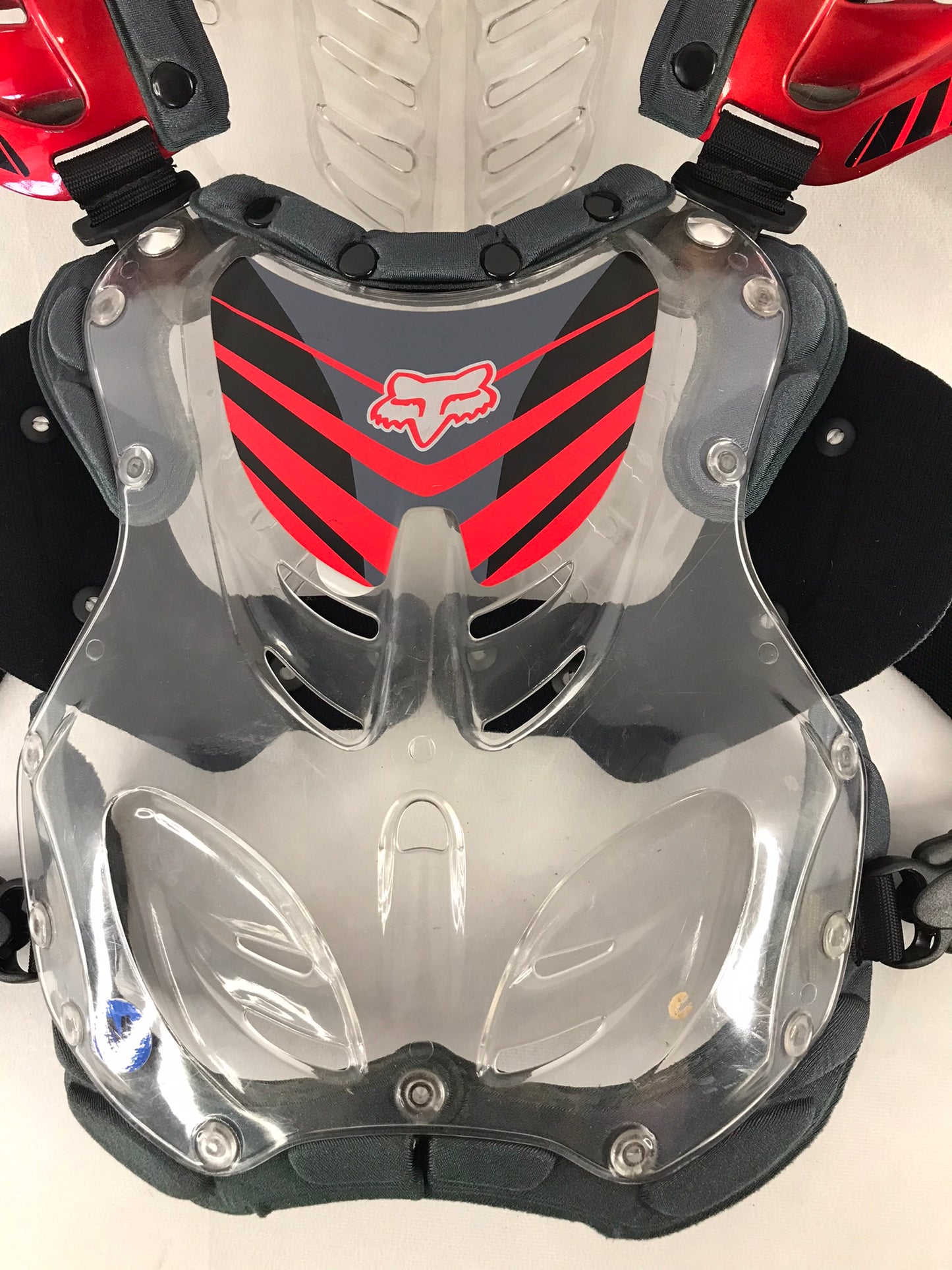 Motocross BMX Dirt Bike Bike Child Size 12 Fox Chest Pad Red Black Clear As New