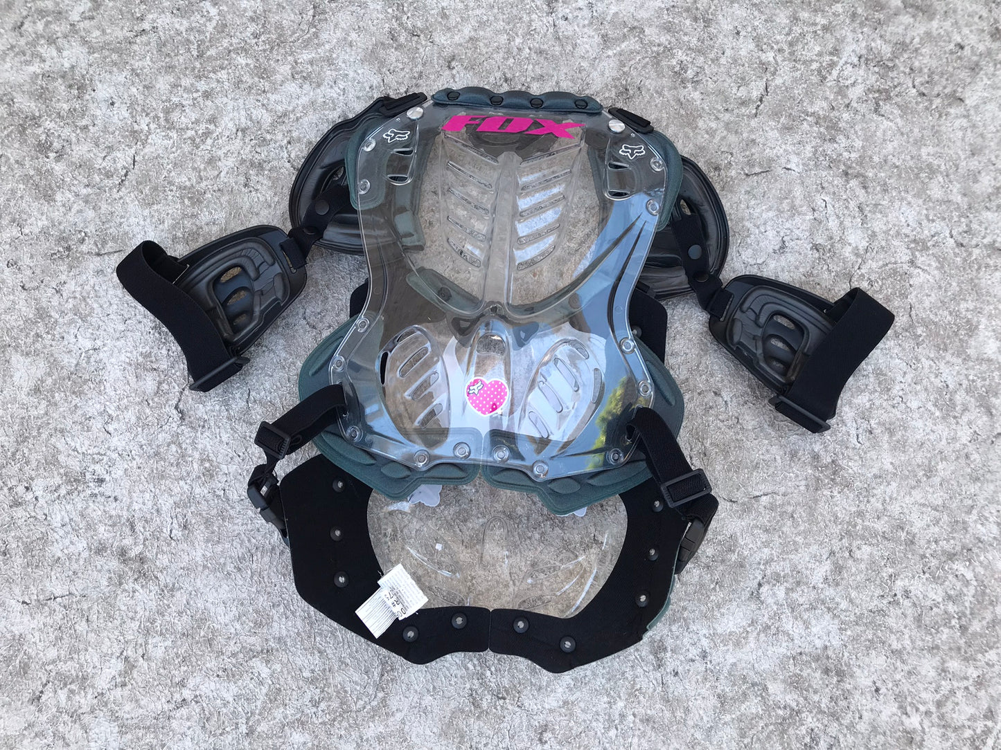 Motocross BMX Dirt Bike Chest Protector Child Size 12 Fox Pink Black Excellent As New
