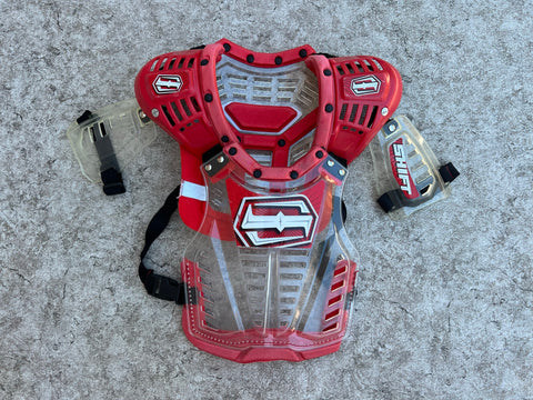 Motocross BMX Dirt Bike Child Size Junior 10-12 Shift Chest Pad Red Clear