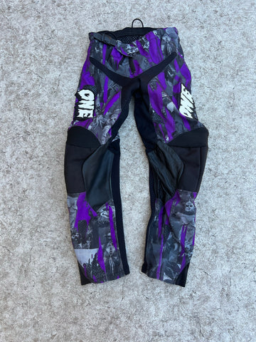 Motocross BMX Dirt Bike Child Size Junior 28 Inch One Carbon Pants Purple Black Excellent