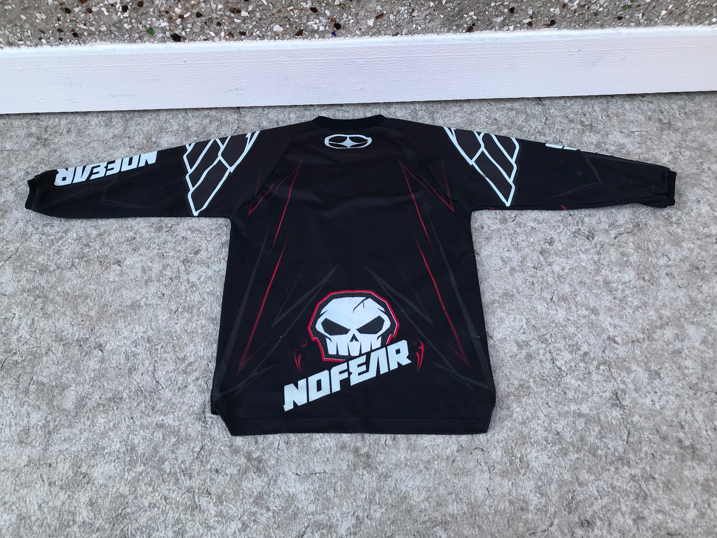 Motocross BMX Dirt Bike Child Size Medium 7-8 No Fear Jersey Black Red