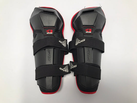 Motocross BMX Dirt Bike EVS Option Men's Medium Shin Pads As New Black Red