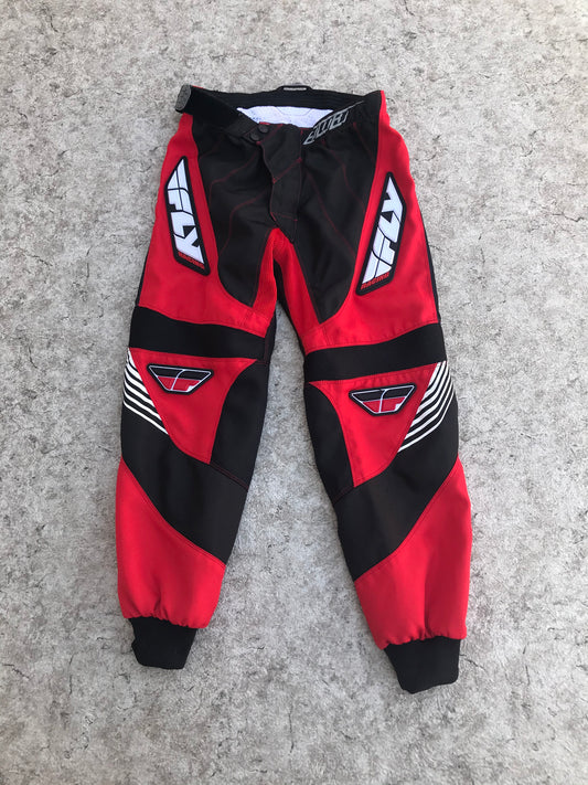 Motocross BMX Dirt Bike Pants Child Size 28 inch Size 14 Fly Racing Black Red