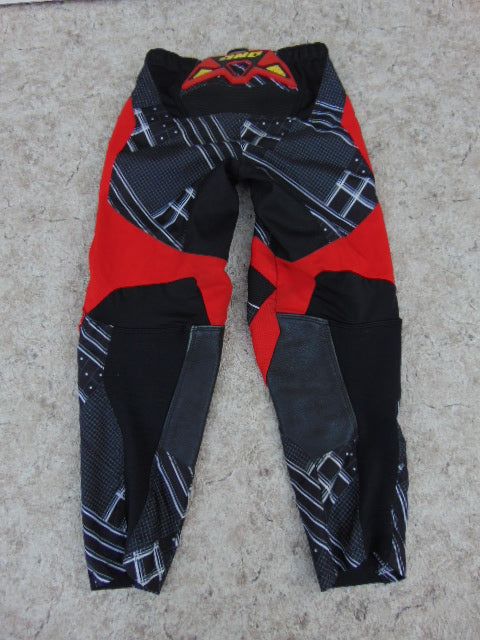 Motocross BMX Dirt Bike Pants Child Size 26 inch 10-12 Red Black As New