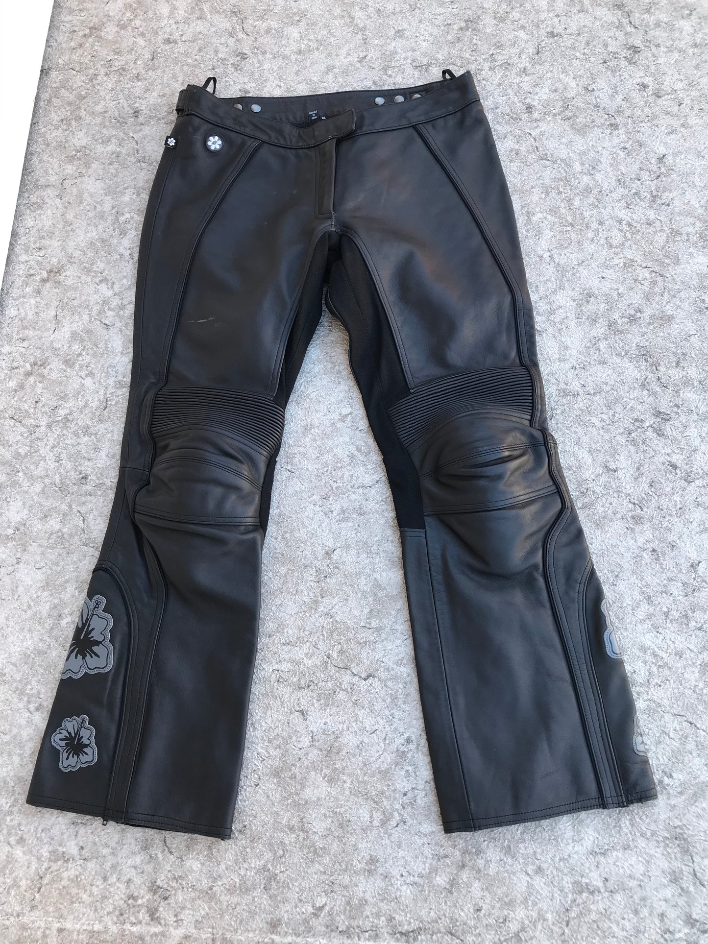 Motorcycle Pants Ladies Size 10 Joe Rocket Black Leather Armored  As New