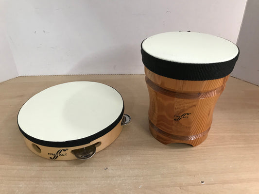 Musical Instruments First Act Wood Tambourine and Drum Excellent