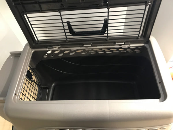 My Little Pet Shop Pet Puppy Cat Kennel Crate 2 Door With Top Load Light and Dark Brown 24 x 18 x 16 Up To 25 lb Excellent