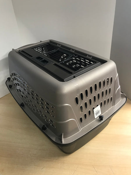 My Little Pet Shop Pet Puppy Cat Kennel Crate 2 Door With Top Load Light and Dark Brown 24 x 18 x 16 Up To 25 lb Excellent