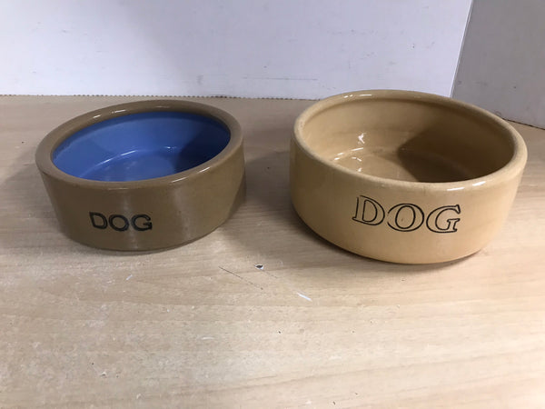 My Little Pet Shop Set of 2 Vintage 1950's Old Pottery Dog Bowls Excellent Condition Made in England 6 and 7 inch