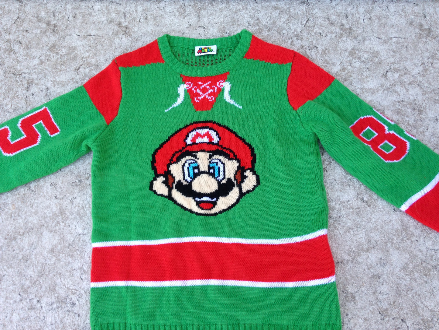 Nintendo Super Mario Vintage Child Size 14 Knit Sweater RARE