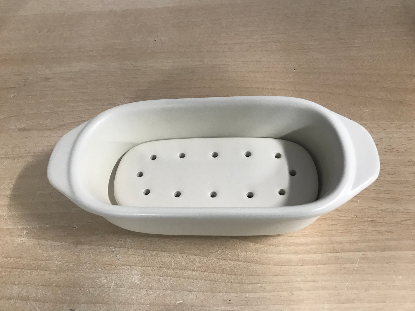 Petite Maison By Wildly Delicious Ceramic Covered butter Dish 7 X 3 X 12 inch With Tray Insert NEW Outstanding Quality