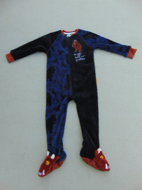 Sleeper Child Size 3 Pajama Plush Gruffalo Navy Brown Excellent