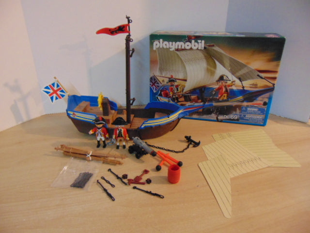 Playmobil 5140 Pirates Redcoat Battle Ship  Complete 2011 Cannon wbox Boat As New