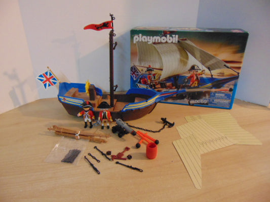 Playmobil 5140 Pirates Redcoat Battle Ship  Complete 2011 Cannon wbox Boat As New