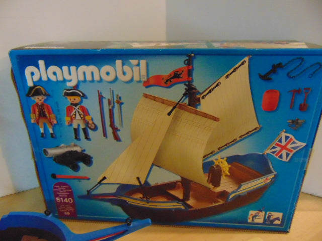 Playmobil 5140 Pirates Redcoat Battle Ship  Complete 2011 Cannon wbox Boat As New