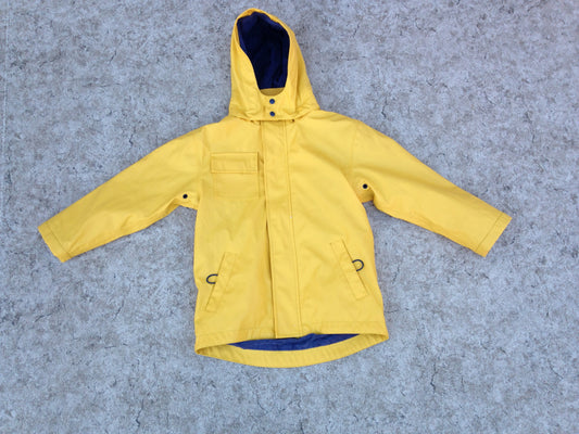Rain Coat Child Size 6 Hatley Yellow Navy