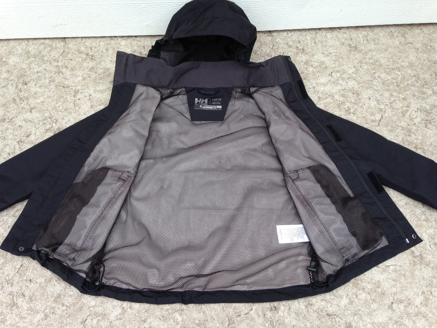 Rain Coat Child Size 10 Helly Hansen Waterproof Black New Demo Model