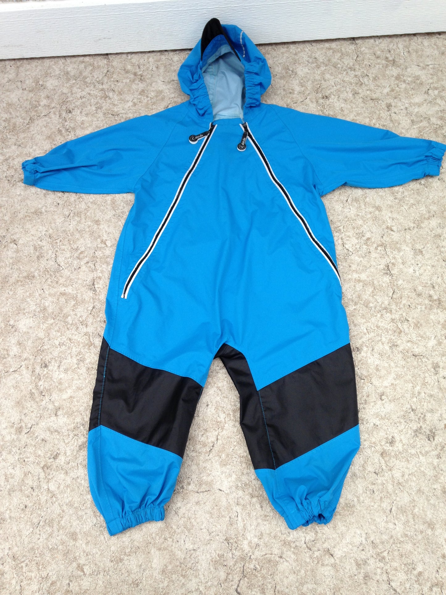 Rain Suit Child Size 3-4 Muddy Buddy CaliKids Pants Coat Aqua Blue Waterproof Excellent