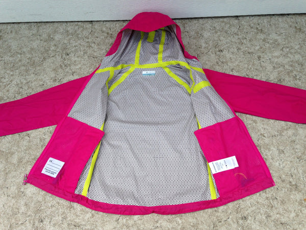 Rain Coat Child Size 8 Columbia Fushia Sealed Zippers Waterproof New Demo Model