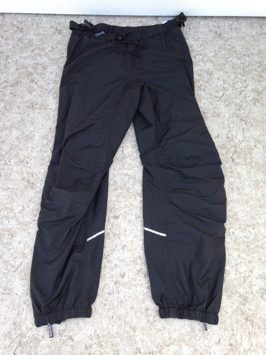 Rain Pants Men's Size Large Activa Bike Run Walk Waterproof Reflectors Zippers Up Side Black Excellent