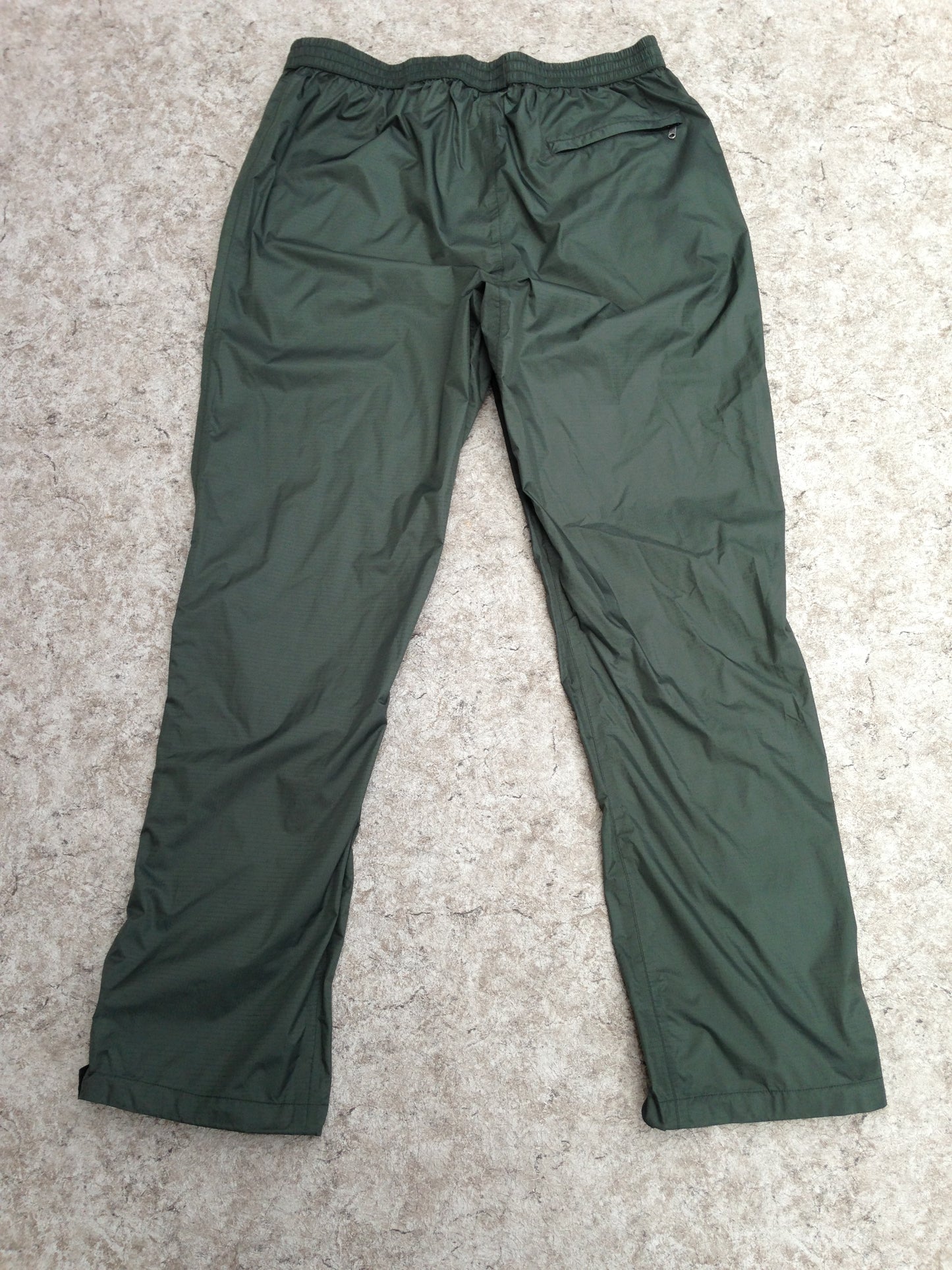 Rain Pants Men's Size X Large Marmot Bike Run Walk Waterproof Side Zippers Leg Hunter Green Excellent