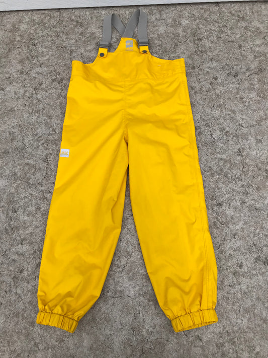 Rain Pants Child Size 8 MEC Yellow With Bib Straps As New