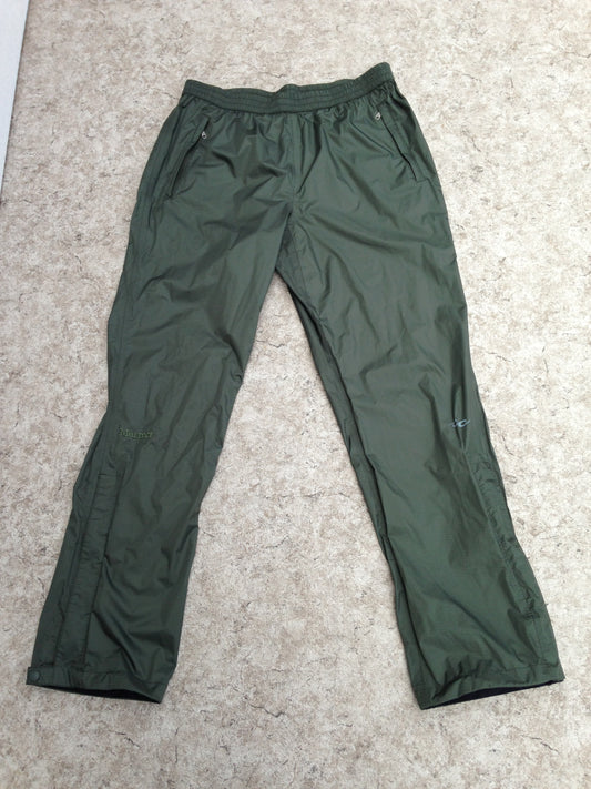 Rain Pants Men's Size X Large Marmot Bike Run Walk Waterproof Side Zippers Leg Hunter Green Excellent